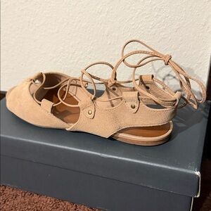 Bernardo Tan Lace-Up Sandals